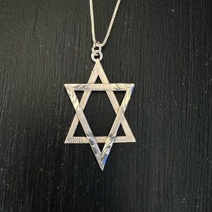 Silver Star of David Judicial Judaism Jewish Necklace Pendant Charm Handmade